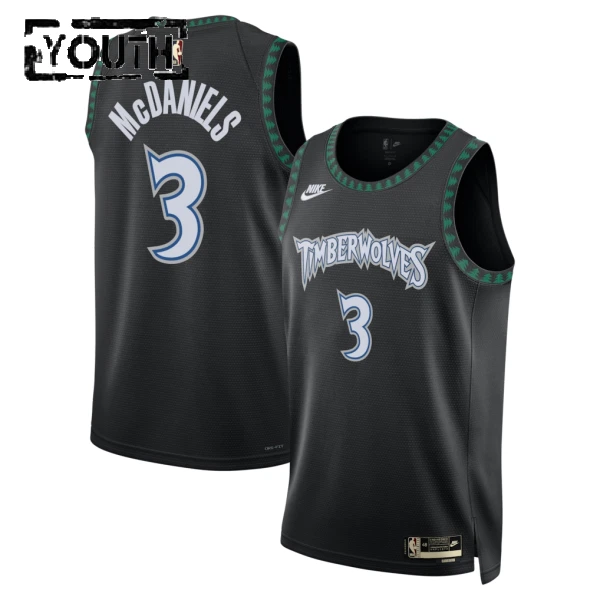 Camiseta Minnesota Timberwolves Jaden Mcdaniels Classic Edition 2025-26 Negro Swingman para Niño
