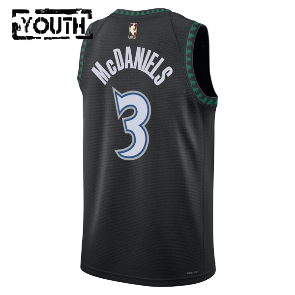Camiseta Minnesota Timberwolves Jaden Mcdaniels Classic Edition 2025-26 Negro Swingman para Niño