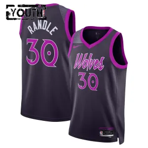 Camiseta Minnesota Timberwolves Julius Randle City Edition 2025-26 Negro Swingman para Niño