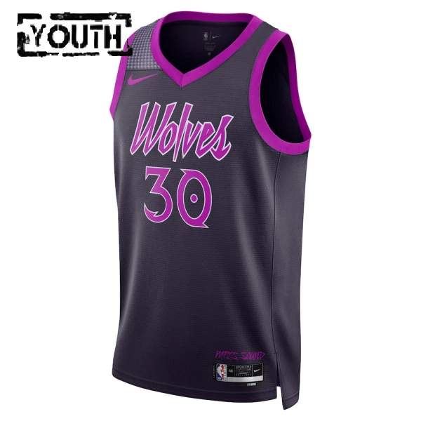 Camiseta Minnesota Timberwolves Julius Randle City Edition 2025-26 Negro Swingman para Niño