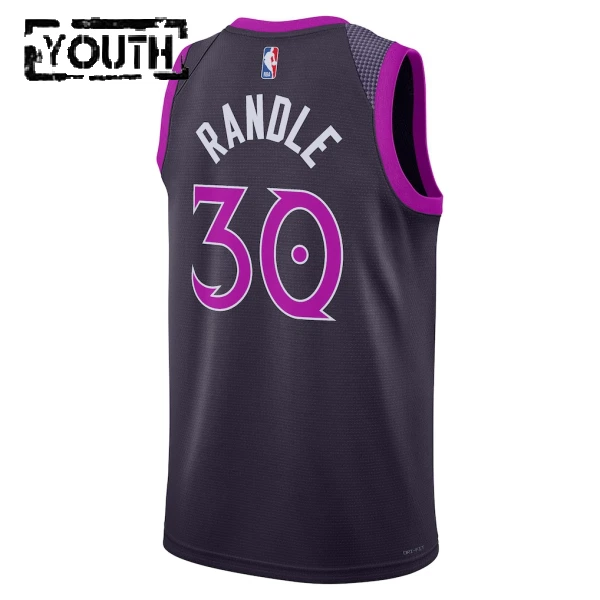 Camiseta Minnesota Timberwolves Julius Randle City Edition 2025-26 Negro Swingman para Niño