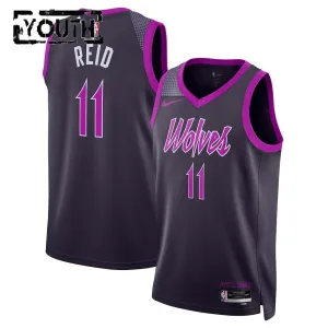Camiseta Minnesota Timberwolves Naz Reid City Edition 2025-26 Negro Swingman para Niño