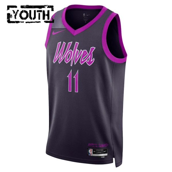 Camiseta Minnesota Timberwolves Naz Reid City Edition 2025-26 Negro Swingman para Niño