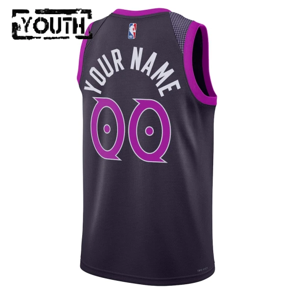 Camiseta Minnesota Timberwolves Personalizada City Edition 2025-26 Negro Swingman para Niño