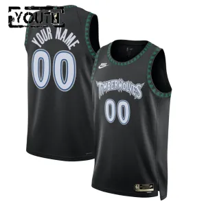 Camiseta Minnesota Timberwolves Personalizada Classic Edition 2025-26 Negro Swingman para Niño Camiseta Minnesota Timberwolves Personalizada Classic Edition 2025-26 Negro Swingman para Niño