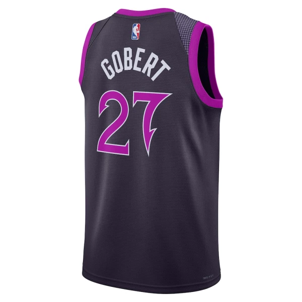 Camiseta Minnesota Timberwolves Rudy Gobert City Edition 2025-26 Negro Swingman para Hombre