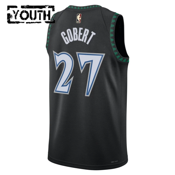 Camiseta Minnesota Timberwolves Rudy Gobert Classic Edition 2025-26 Negro Swingman para Niño