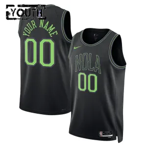 Camiseta New Orleans Pelicans Personalizada City Edition 2025-26 Negro Swingman para Niño Camiseta New Orleans Pelicans Personalizada City Edition 2025-26 Negro Swingman para Niño