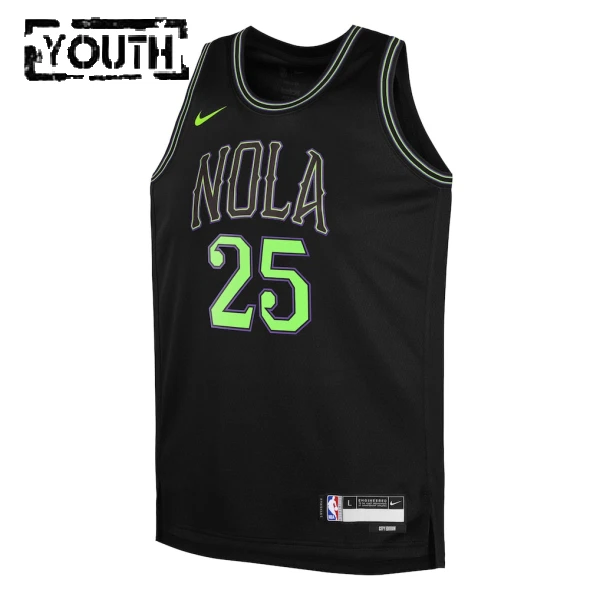 Camiseta New Orleans Pelicans Trey Murphy III City Edition 2025-26 Negro Swingman para Niño