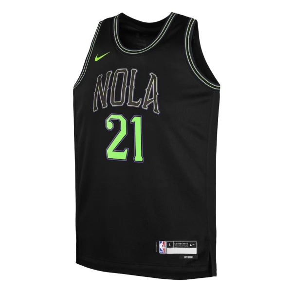 Camiseta New Orleans Pelicans Yves Missi City Edition 2025-26 Negro Swingman para Hombre