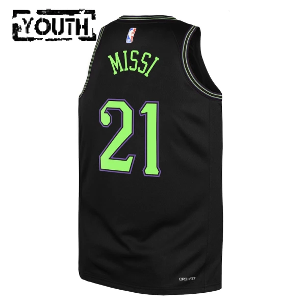 Camiseta New Orleans Pelicans Yves Missi City Edition 2025-26 Negro Swingman para Niño