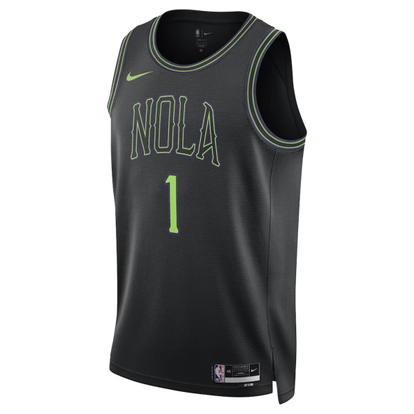 Camiseta New Orleans Pelicans Zion Williamson City Edition 2025-26 Negro Swingman para Hombre