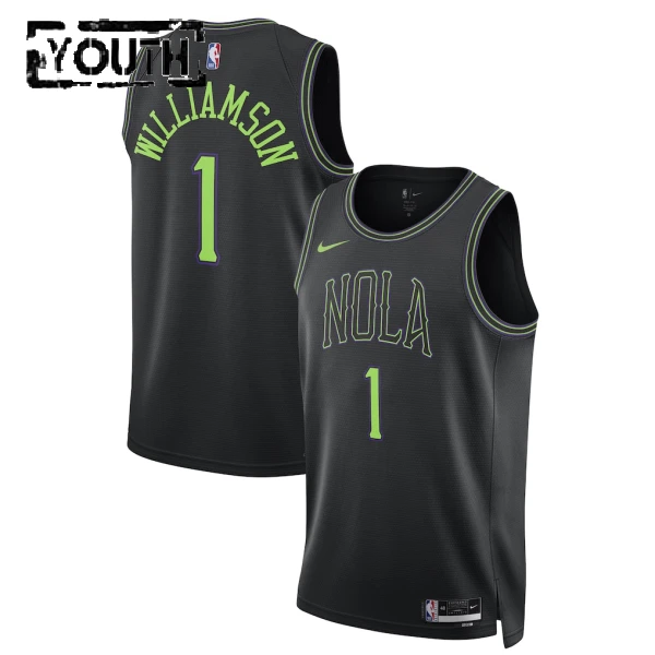 Camiseta New Orleans Pelicans Zion Williamson City Edition 2025-26 Negro Swingman para Niño