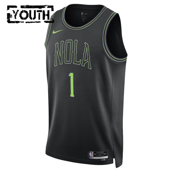 Camiseta New Orleans Pelicans Zion Williamson City Edition 2025-26 Negro Swingman para Niño