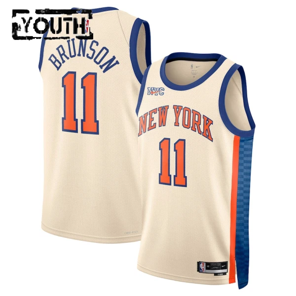 Camiseta New York Knicks Jalen Brunson City Edition 2025-26 Blanco Swingman para Niño