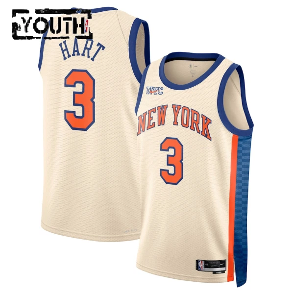 Camiseta New York Knicks Josh Hart City Edition 2025-26 Blanco Swingman para Niño