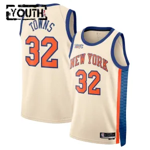 Camiseta New York Knicks Karl Anthony Towns City Edition 2025-26 Blanco Swingman para Niño Camiseta New York Knicks Karl Anthony Towns City Edition 2025-26 Blanco Swingman para Niño