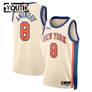 Camiseta New York Knicks Og Anunoby City Edition 2025-26 Blanco Swingman para Niño Camiseta New York Knicks Og Anunoby City Edition 2025-26 Blanco Swingman para Niño