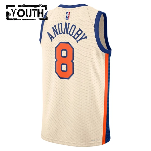 Camiseta New York Knicks Og Anunoby City Edition 2025-26 Blanco Swingman para Niño