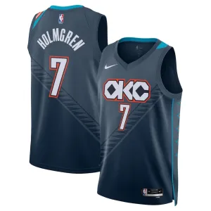 Camiseta Oklahoma City Thunder Chet Holmgren City Edition 2025-26 Negro Swingman para Hombre Camiseta Oklahoma City Thunder Chet Holmgren City Edition 2025-26 Negro Swingman para Hombre