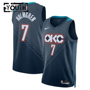 Camiseta Oklahoma City Thunder Chet Holmgren City Edition 2025-26 Negro Swingman para Niño Camiseta Oklahoma City Thunder Chet Holmgren City Edition 2025-26 Negro Swingman para Niño
