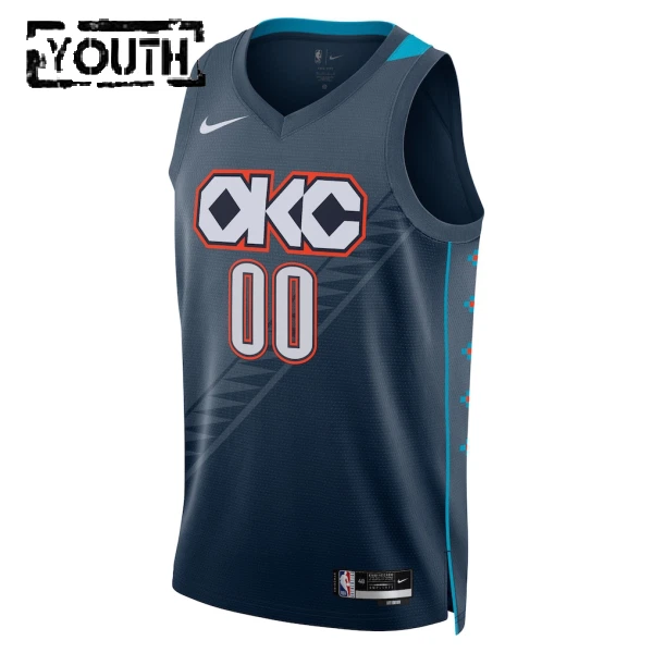 Camiseta Oklahoma City Thunder Personalizada City Edition 2025-26 Negro Swingman para Niño