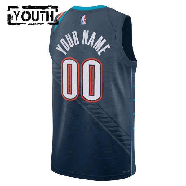 Camiseta Oklahoma City Thunder Personalizada City Edition 2025-26 Negro Swingman para Niño