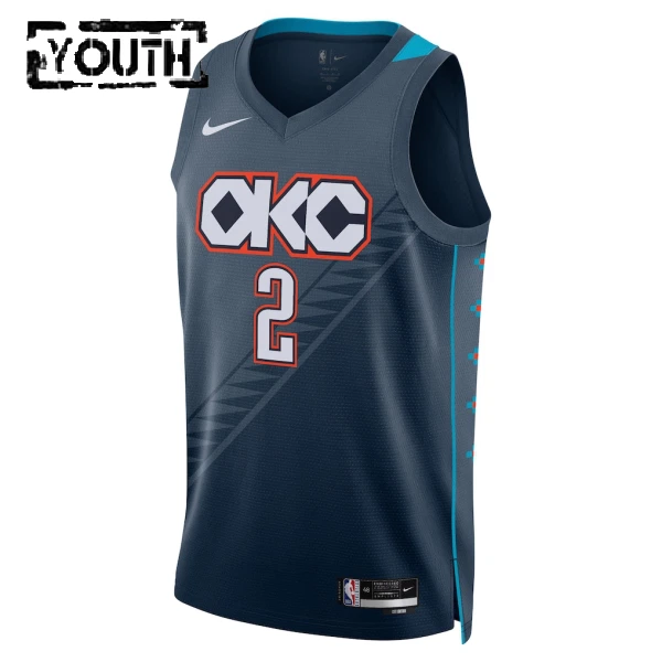 Camiseta Oklahoma City Thunder Shai Gilgeous Alexander City Edition 2025-26 Negro Swingman para Niño