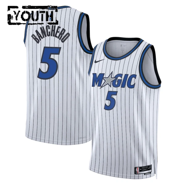 Camiseta Orlando Magic Paolo Banchero Association Edition 2025-26 Blanco Swingman para Niño