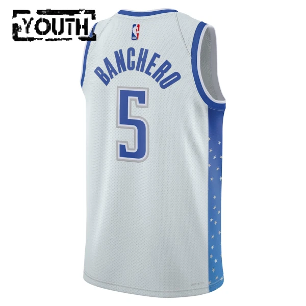 Camiseta Orlando Magic Paolo Banchero City Edition 2025-26 Blanco Swingman para Niño
