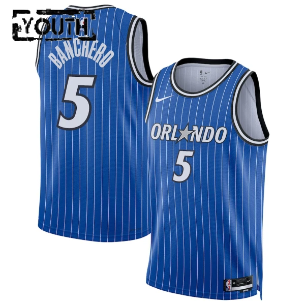Camiseta Orlando Magic Paolo Banchero Icon Edition 2025-26 Azul Swingman para Niño