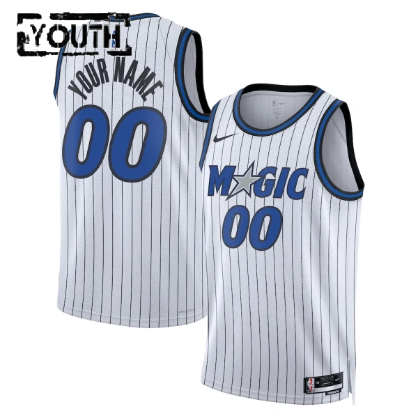 Camiseta Orlando Magic Personalizada Association Edition 2025-26 Blanco Swingman para Niño