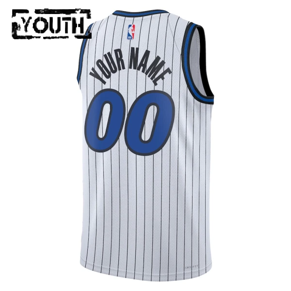 Camiseta Orlando Magic Personalizada Association Edition 2025-26 Blanco Swingman para Niño