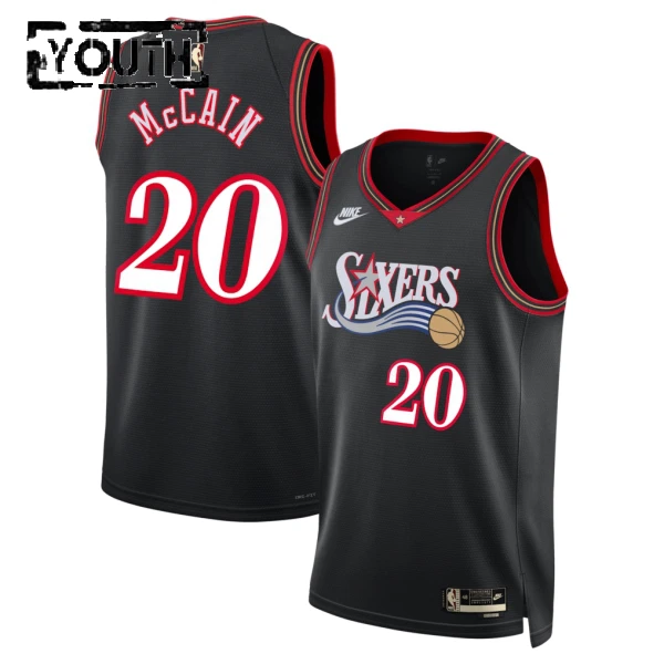 Camiseta Philadelphia 76ers Jared Mccain Classic Edition 2025-26 Negro Swingman para Niño
