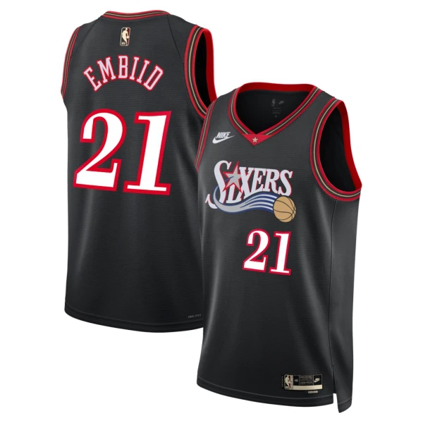 Camiseta Philadelphia 76ers Joel Embiid Classic Edition 2025-26 Negro Swingman para Hombre