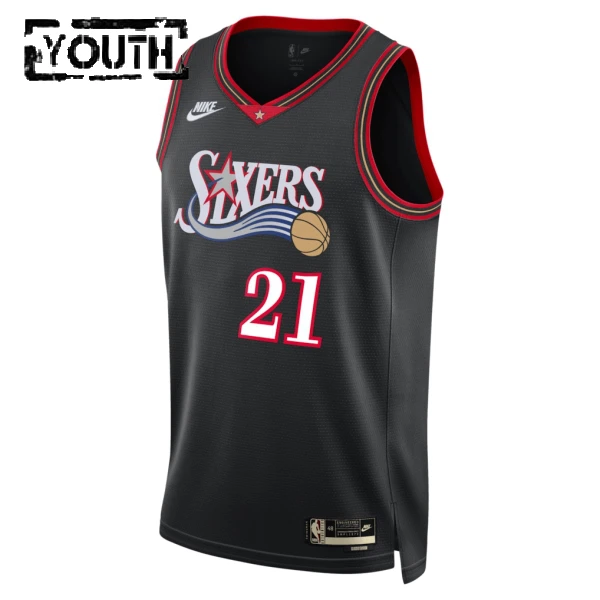Camiseta Philadelphia 76ers Joel Embiid Classic Edition 2025-26 Negro Swingman para Niño