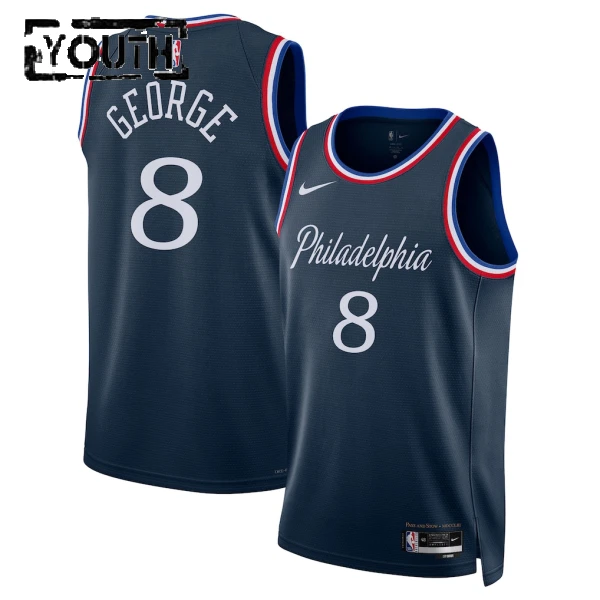 Camiseta Philadelphia 76ers Paul George City Edition 2025-26 Swingman para Niño