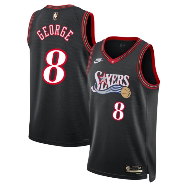Camiseta Philadelphia 76ers Paul George Classic Edition 2025-26 Negro Swingman para Hombre