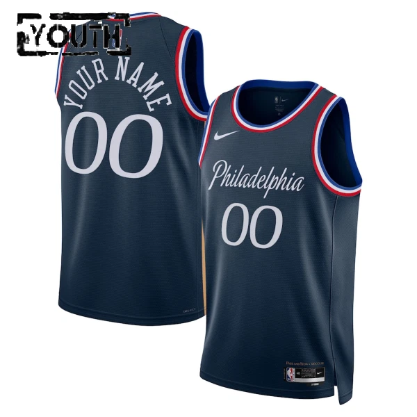 Camiseta Philadelphia 76ers Personalizada City Edition 2025-26 Swingman para Niño Camiseta Philadelphia 76ers Personalizada City Edition 2025-26 Swingman para Niño