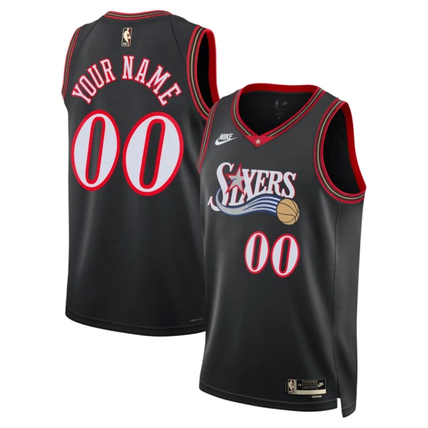Camiseta Philadelphia 76ers Personalizada Classic Edition 2025-26 Negro Swingman para Hombre