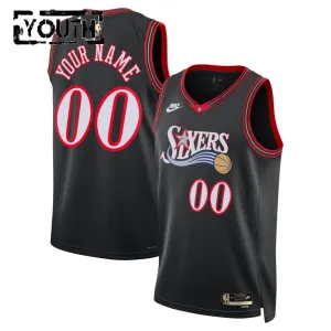 Camiseta Philadelphia 76ers Personalizada Classic Edition 2025-26 Negro Swingman para Niño Camiseta Philadelphia 76ers Personalizada Classic Edition 2025-26 Negro Swingman para Niño