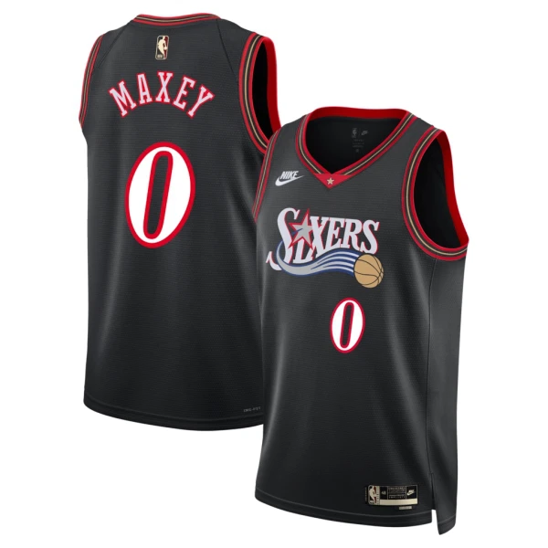 Camiseta Philadelphia 76ers Tyrese Maxey Classic Edition 2025-26 Negro Swingman para Hombre