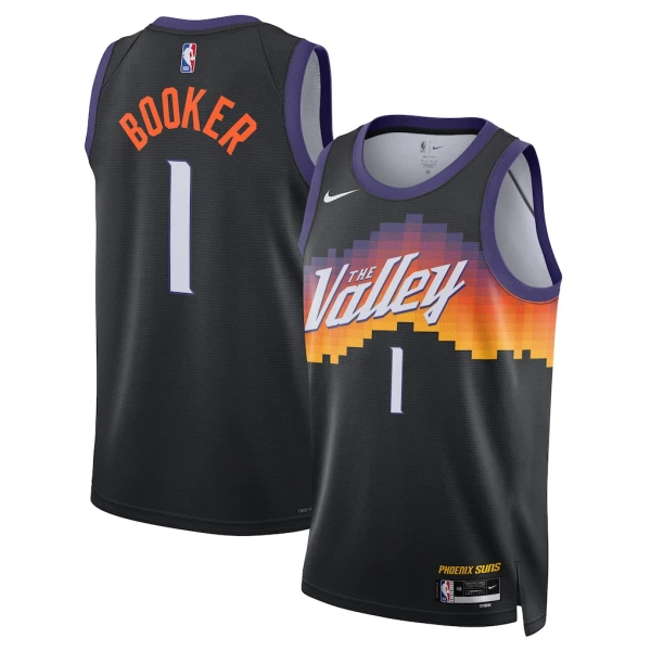Camiseta Phoenix Suns Devin Booker City Edition 2025-26 Negro Swingman para Hombre