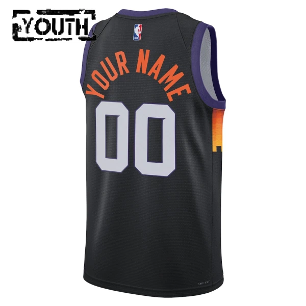 Camiseta Phoenix Suns Personalizada City Edition 2025-26 Negro Swingman para Niño