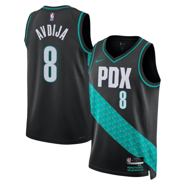 Camiseta Portland Trail Blazers Deni Avdija City Edition 2025-26 Negro Swingman para Hombre
