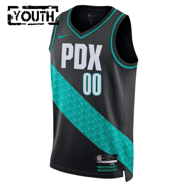 Camiseta Portland Trail Blazers Personalizada City Edition 2025-26 Negro Swingman para Niño