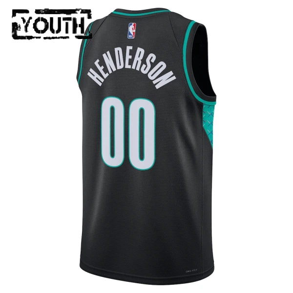 Camiseta Portland Trail Blazers Scoot Henderson City Edition 2025-26 Negro Swingman para Niño