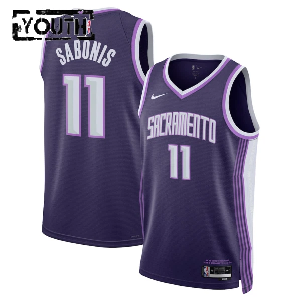 Camiseta Sacramento Kings Domantas Sabonis City Edition 2025-26 Púrpura Swingman para Niño