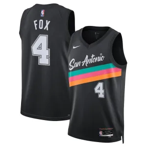 Camiseta San Antonio Spurs De Aaron Fox City Edition 2025-26 Negro Swingman para Hombre Camiseta San Antonio Spurs De Aaron Fox City Edition 2025-26 Negro Swingman para Hombre