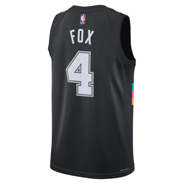 Camiseta San Antonio Spurs De Aaron Fox City Edition 2025-26 Negro Swingman para Hombre